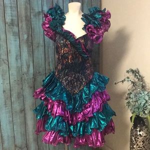RADICALLY 80’s metallic Prom Dress/ MAD HATTER!